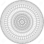 13862408-Geometric-mandala-sacred-circle-Black-and-White-Coloring-Outline-Stock-Photo