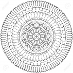 13862408-Geometric-mandala-sacred-circle-Black-and-White-Coloring-Outline-Stock-Photo